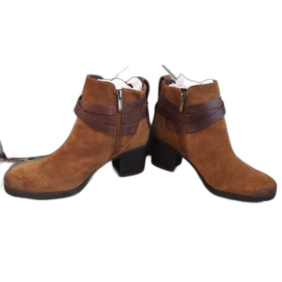 Sam Edelmen Ankle Boots Hannah Chelsea Brown Suede Leather Size 10 Motorcycle - Picture 9 of 11